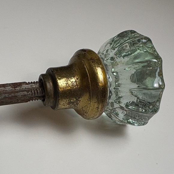 Vintage Glass and Brass Door Knob - Picture 5 of 14